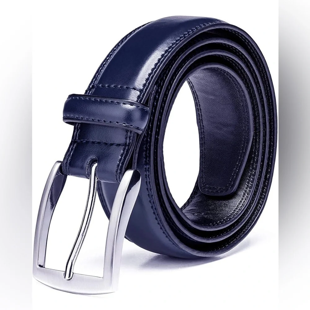 Men's Leather Dress Belt-Classic & Fashion for Work Business and Casual big size